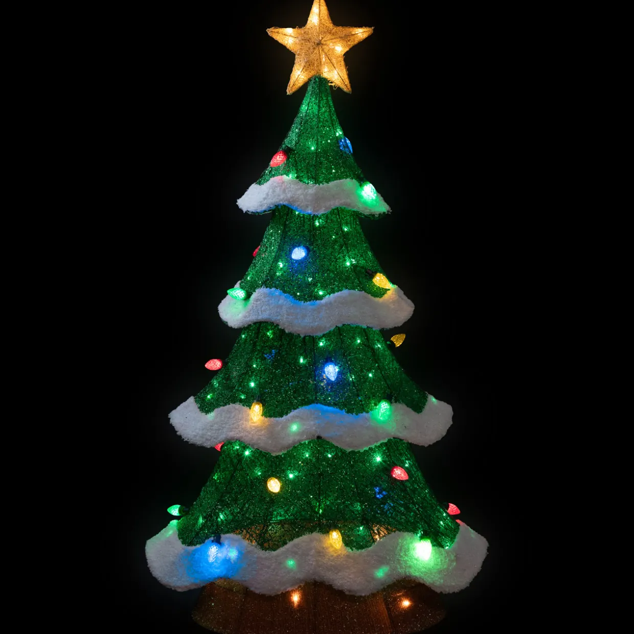 Lighted Christmas Tree Outdoor Yard Decoration - 50" - Green - Multi-Color LED