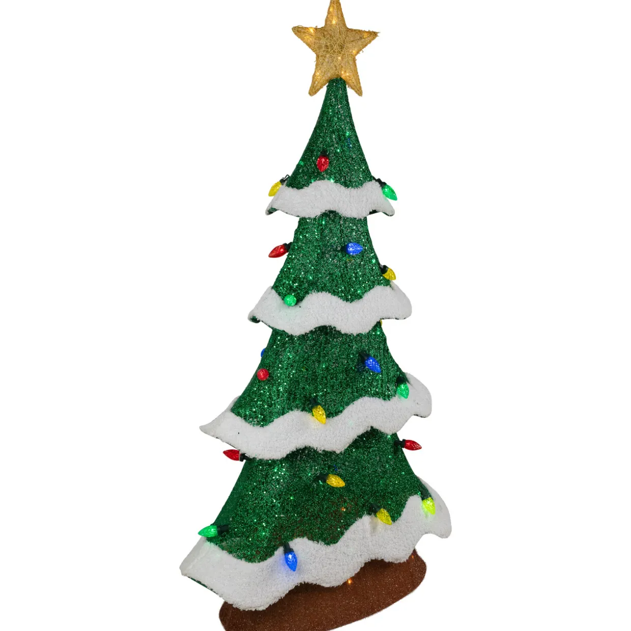 Lighted Christmas Tree Outdoor Yard Decoration - 50" - Green - Multi-Color LED