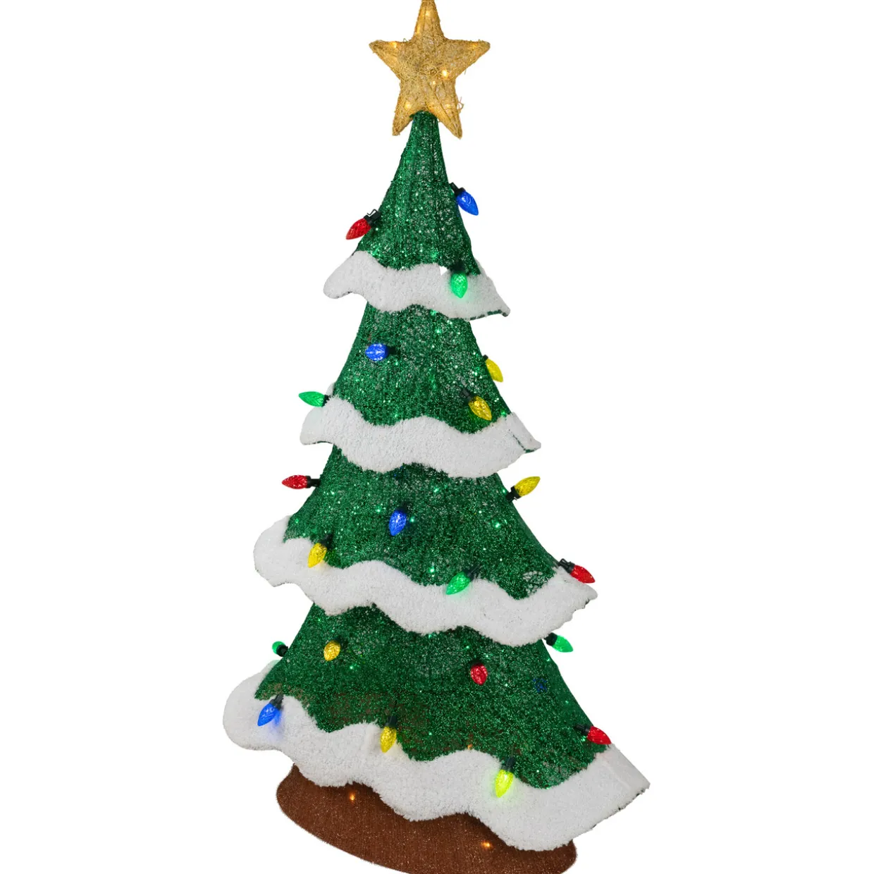Lighted Christmas Tree Outdoor Yard Decoration - 50" - Green - Multi-Color LED