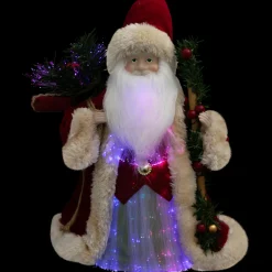 Lighted Color-Changing Fiber Optic Santa Claus Christmas Tree Topper - 12