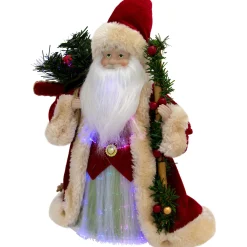 Lighted Color-Changing Fiber Optic Santa Claus Christmas Tree Topper - 12