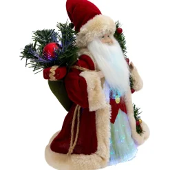 Lighted Color-Changing Fiber Optic Santa Claus Christmas Tree Topper - 12