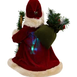 Lighted Color-Changing Fiber Optic Santa Claus Christmas Tree Topper - 12