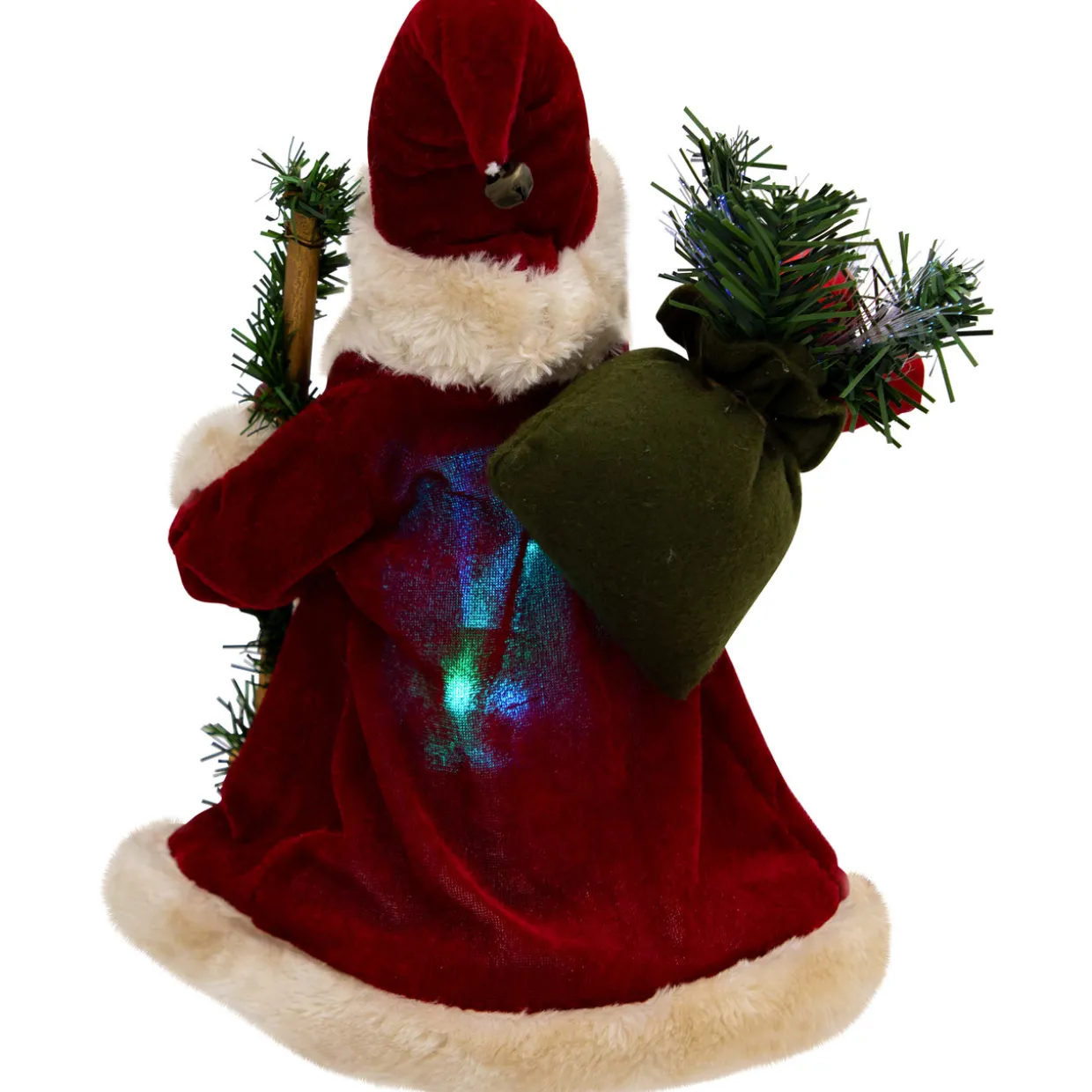 Lighted Color-Changing Fiber Optic Santa Claus Christmas Tree Topper - 12"