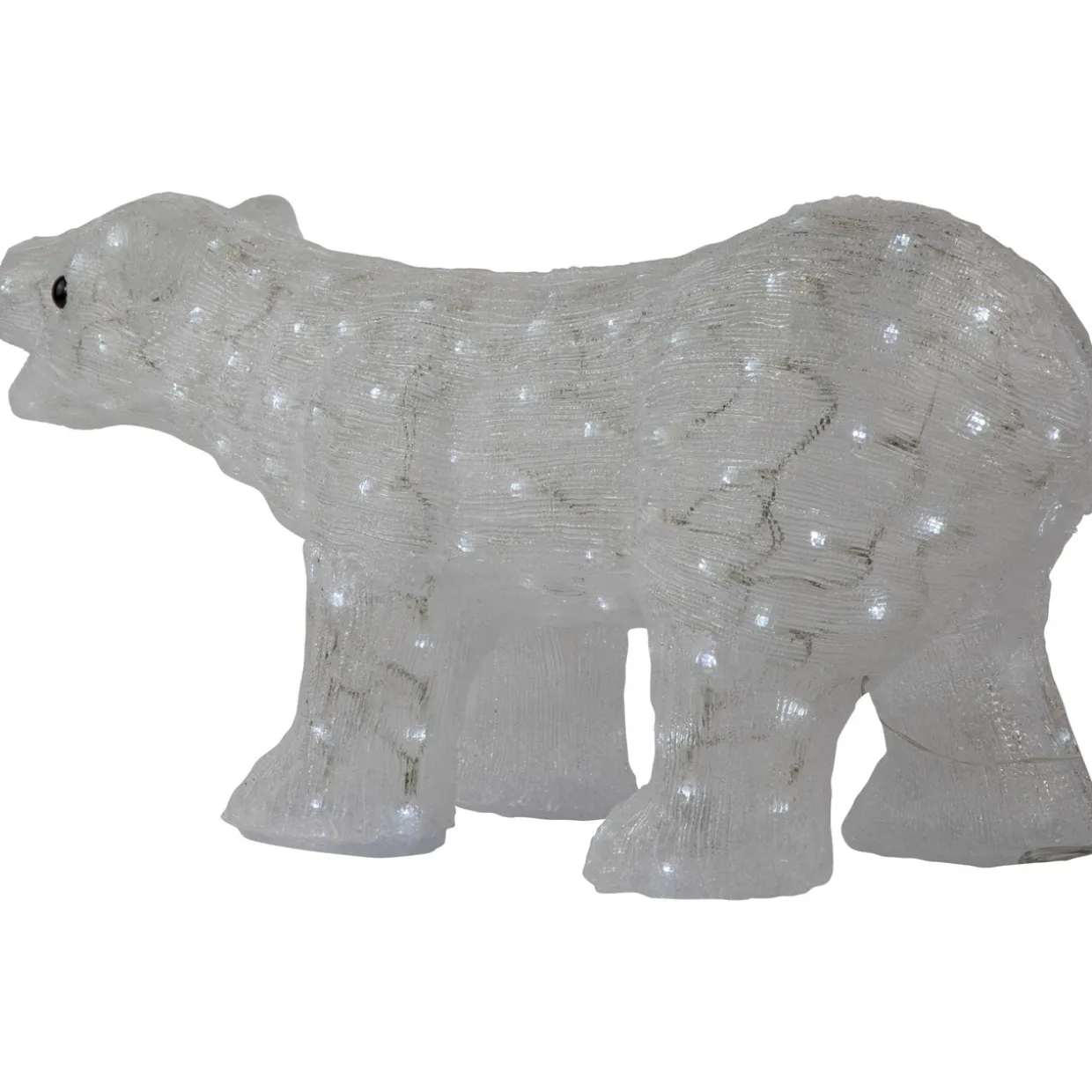 Lighted Commercial Grade Acrylic Polar Bear Outdoor Christmas Decoration - 28" - Pure White LED Lights