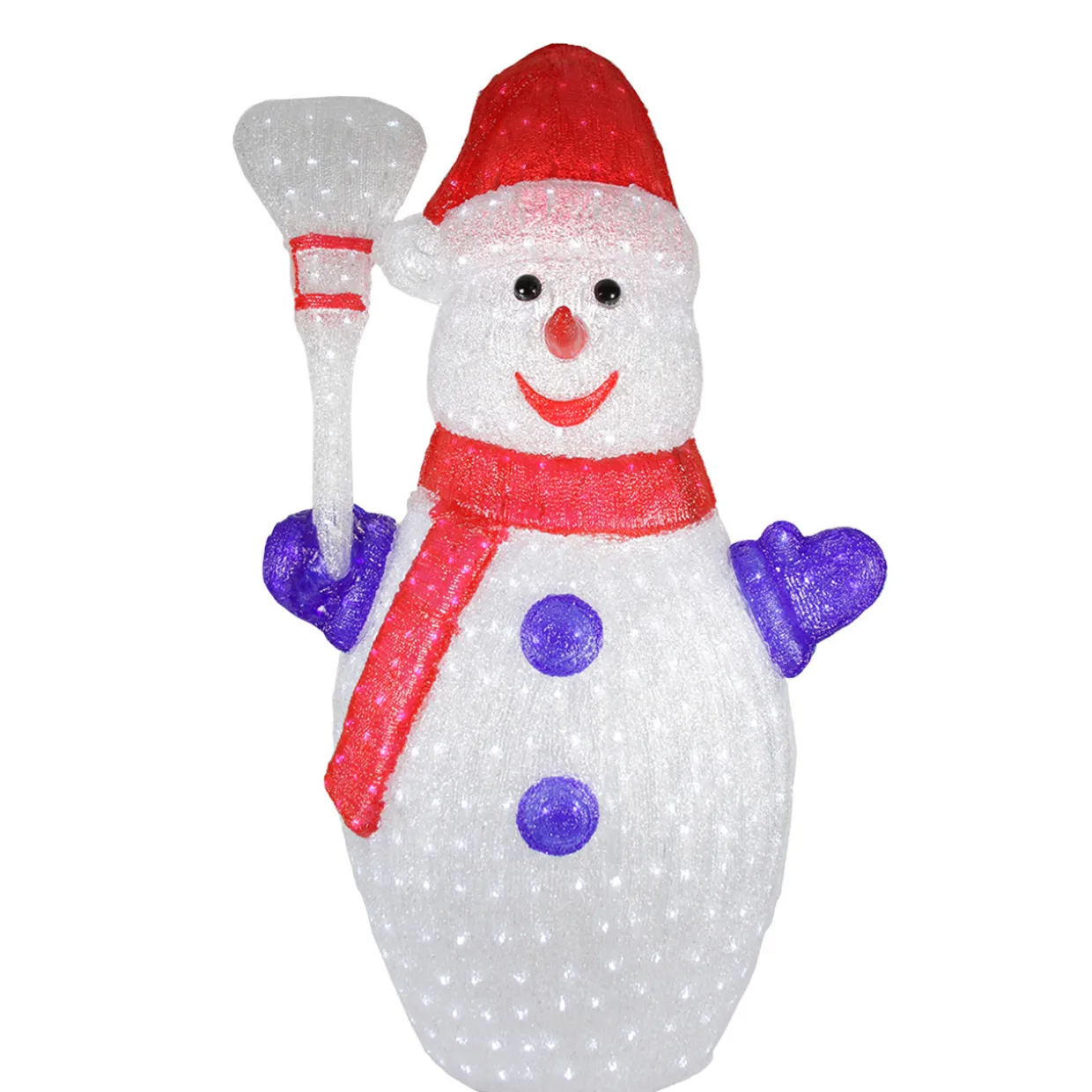 Lighted Commercial Grade Snowman Outdoor Christmas Decoration - 4' - White Lights