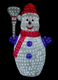 Lighted Commercial Grade Snowman Outdoor Christmas Decoration - 4' - White Lights