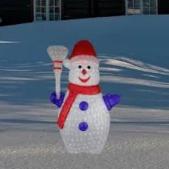 Lighted Commercial Grade Snowman Outdoor Christmas Decoration - 4' - White Lights