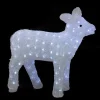 Lighted Commercial Grade Acrylic Baby Reindeer Christmas Outdoor Decoration - 18" - Polar White Lights