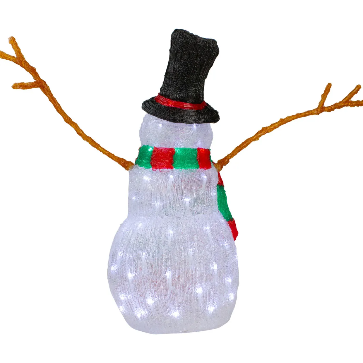 Lighted Commercial Grade Acrylic Snowman Outdoor Christmas Decoration - 23"