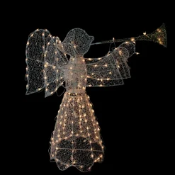 Lighted 3D Trumpeting Angel Outdoor Christmas Decoration - 44