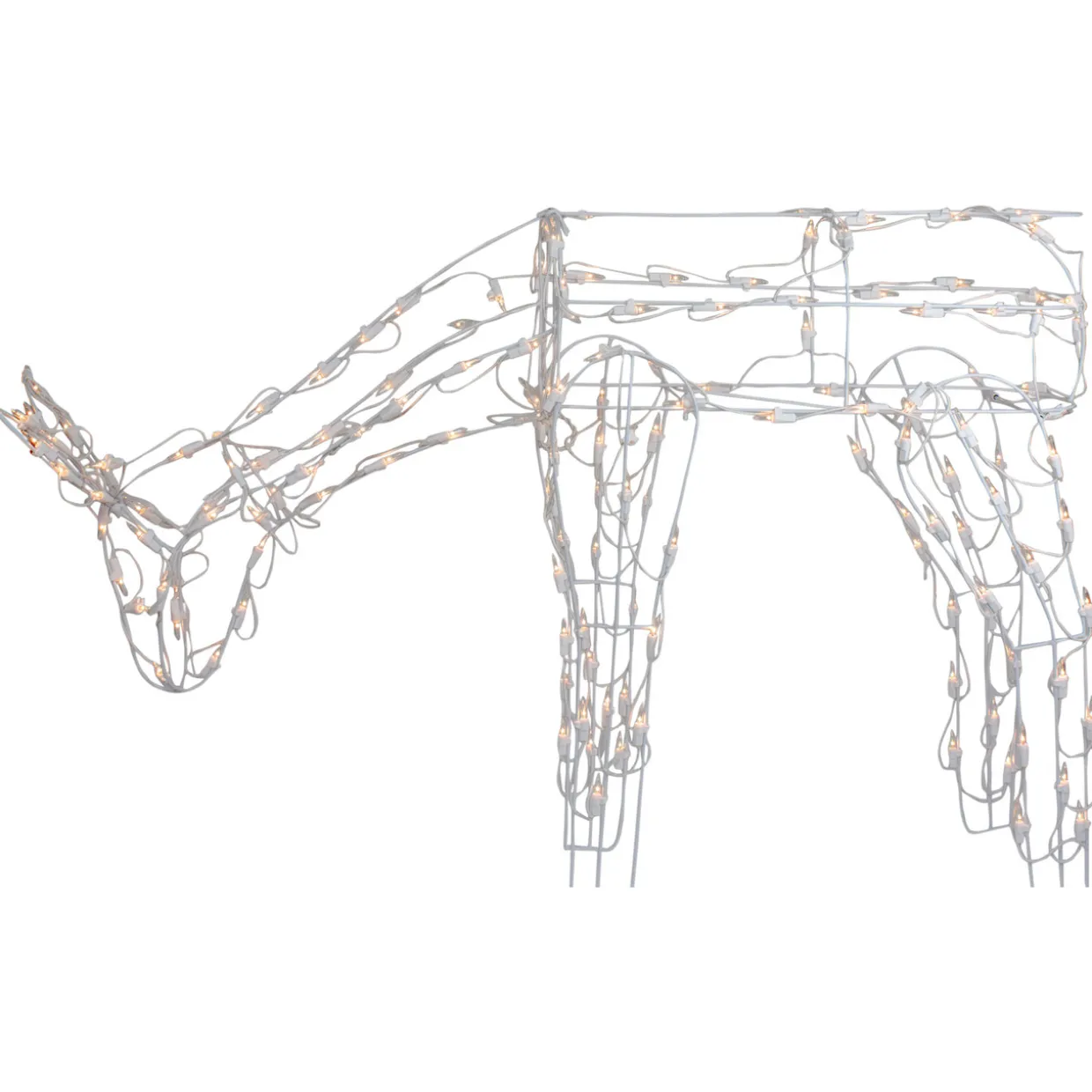 Lighted Feeding Reindeer Outdoor Christmas Decoration - 42" - White - Clear Lights