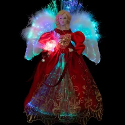 Lighted Fiber Optic Angel Christmas Tree Topper - 12