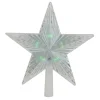 Lighted Flashing Crystal Star Christmas Tree Topper - 9" - Multicolor LED Lights