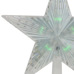Lighted Flashing Crystal Star Christmas Tree Topper - 9