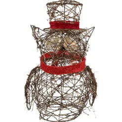 Lighted Glitter Rattan Owl Outdoor Christmas Decoration - 21