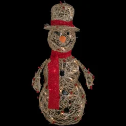Lighted Glittered Snowman and Berries Outdoor Christmas Decoration - 28