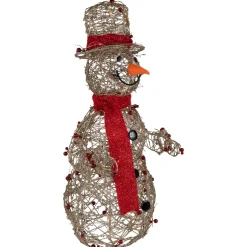 Lighted Glittered Snowman and Berries Outdoor Christmas Decoration - 28