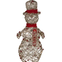 Lighted Glittered Snowman and Berries Outdoor Christmas Decoration - 28