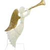 Lighted Glittered Trumpeting Angel Outdoor Christmas Decoration - 48" - Clear Lights