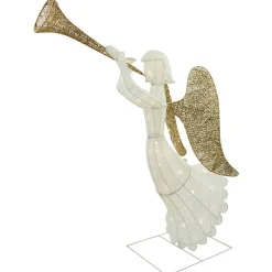 Lighted Glittered Trumpeting Angel Outdoor Christmas Decoration - 48