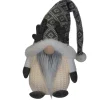 Lighted Gnome with Antlers Christmas Figure - 9" - Gray and White