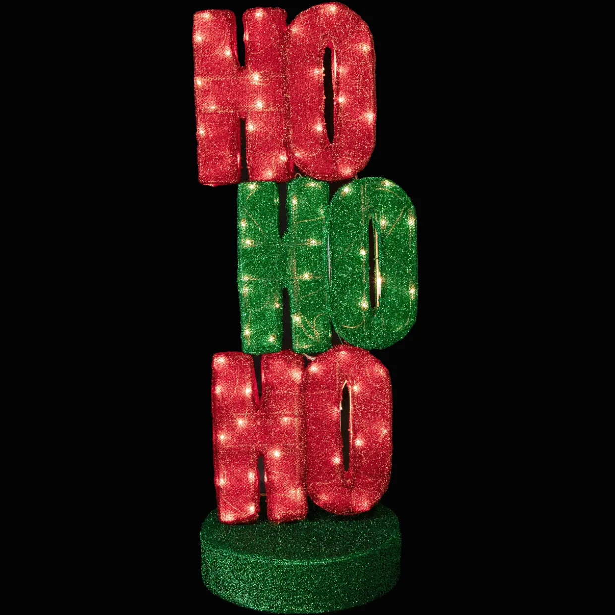 Lighted "Ho Ho Ho" Outdoor Christmas Sign Decoration - 39" - Warm White Lights