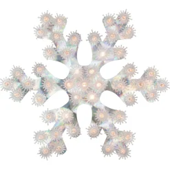 Lighted Holographic Snowflake Christmas Window Decoration - 12" - Clear Lights