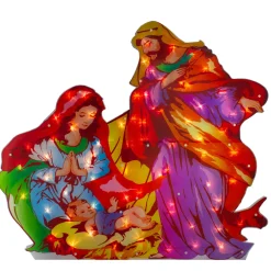 Lighted Holy Family Nativity Scene Christmas Outdoor Decoration - 38" - Clear Lights
