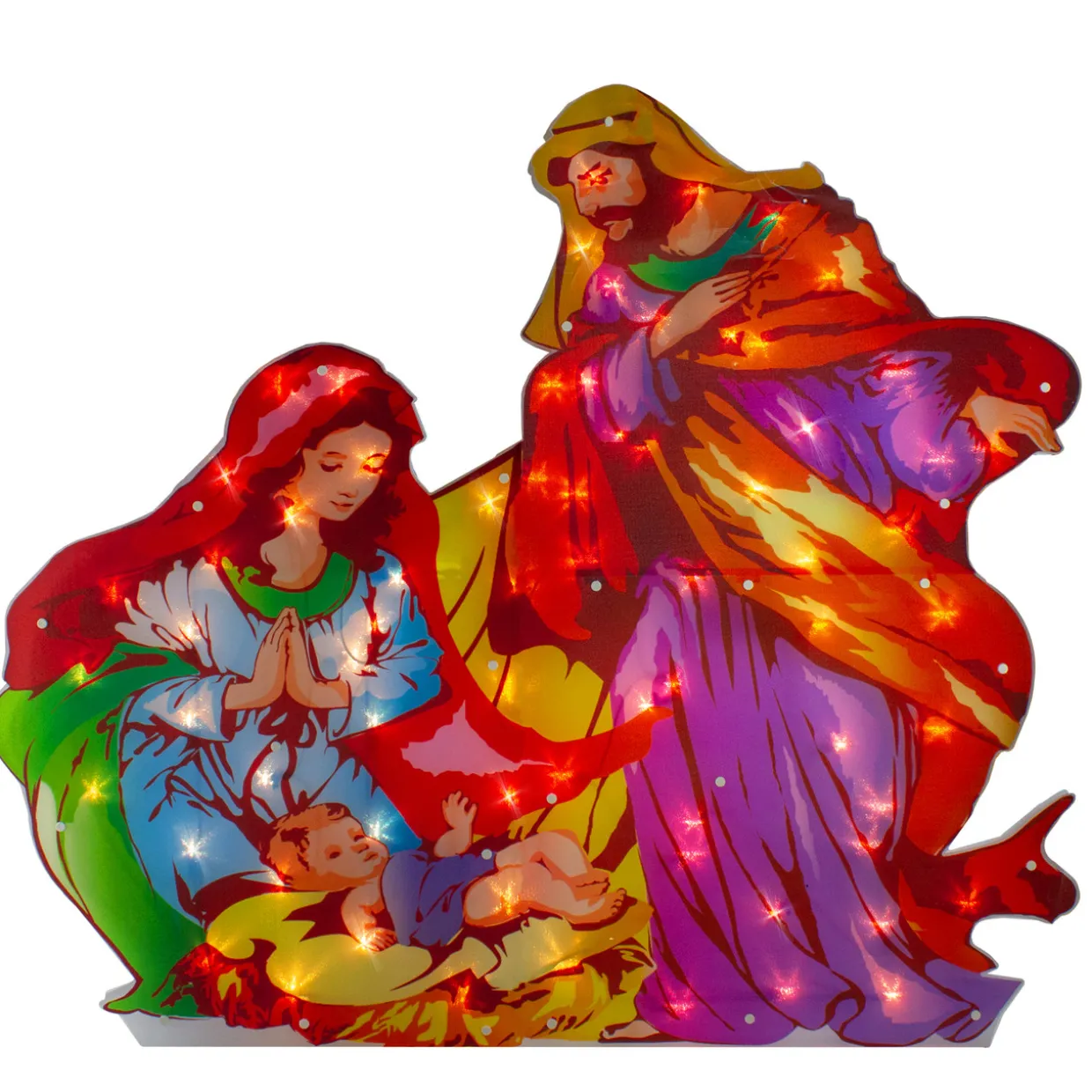 Lighted Holy Family Nativity Scene Christmas Outdoor Decoration - 38" - Clear Lights