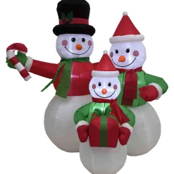 Lighted Inflatable Family of Snowman Outdoor Christmas Decoration - 4'