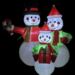 Lighted Inflatable Family of Snowman Outdoor Christmas Decoration - 4'