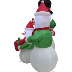 Lighted Inflatable Family of Snowman Outdoor Christmas Decoration - 4'
