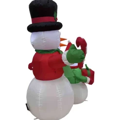 Lighted Inflatable Family of Snowman Outdoor Christmas Decoration - 4'