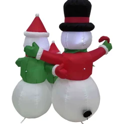 Lighted Inflatable Family of Snowman Outdoor Christmas Decoration - 4'