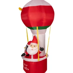Lighted Inflatable Feliz Navidad Hot Air Balloon Outdoor Christmas Decoration - 7'