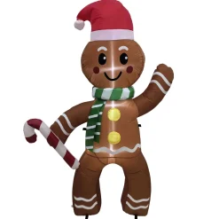 Lighted Inflatable Gingerbread Man Outdoor Christmas Decoration - 5'