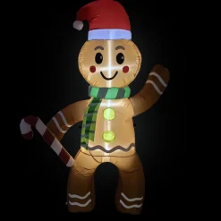 Lighted Inflatable Gingerbread Man Outdoor Christmas Decoration - 5'