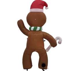 Lighted Inflatable Gingerbread Man Outdoor Christmas Decoration - 5'