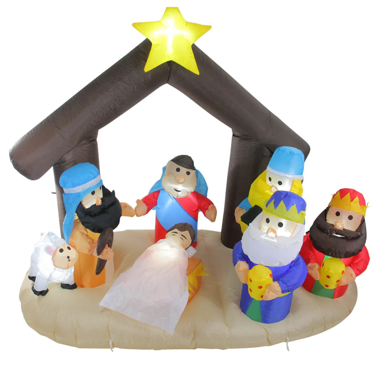 Lighted Inflatable Nativity Scene Outdoor Christmas Decoration - 5.5' - Warm White