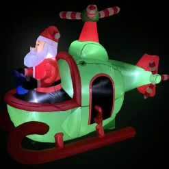 Lighted Inflatable Santa with Helicopter Outdoor Christmas Decoration -7'