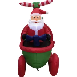 Lighted Inflatable Santa with Helicopter Outdoor Christmas Decoration -7'
