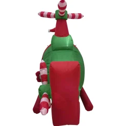 Lighted Inflatable Santa with Helicopter Outdoor Christmas Decoration -7'