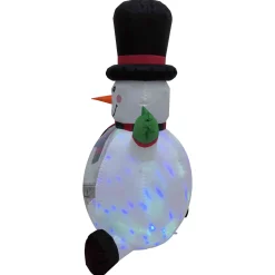 Lighted Inflatable Snowman with Top Hat Outdoor Christmas Decoration - 4'