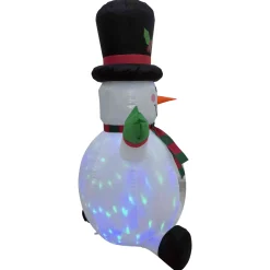 Lighted Inflatable Snowman with Top Hat Outdoor Christmas Decoration - 4'