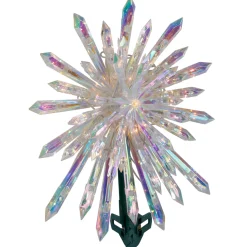 Lighted Iridescent Icicle Christmas Tree Topper - 14