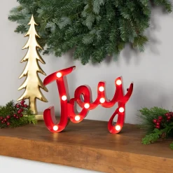 Lighted "Joy" Christmas Decoration - 11.25"