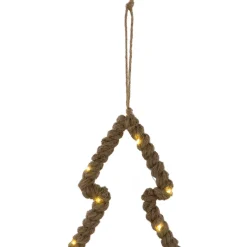 Lighted Jute Wrapped Pine Tree Silhouette Hanging Christmas Decoration - 14