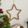 Lighted Jute Wrapped Star Silhouette Christmas Hanging Decoration - 11.5"