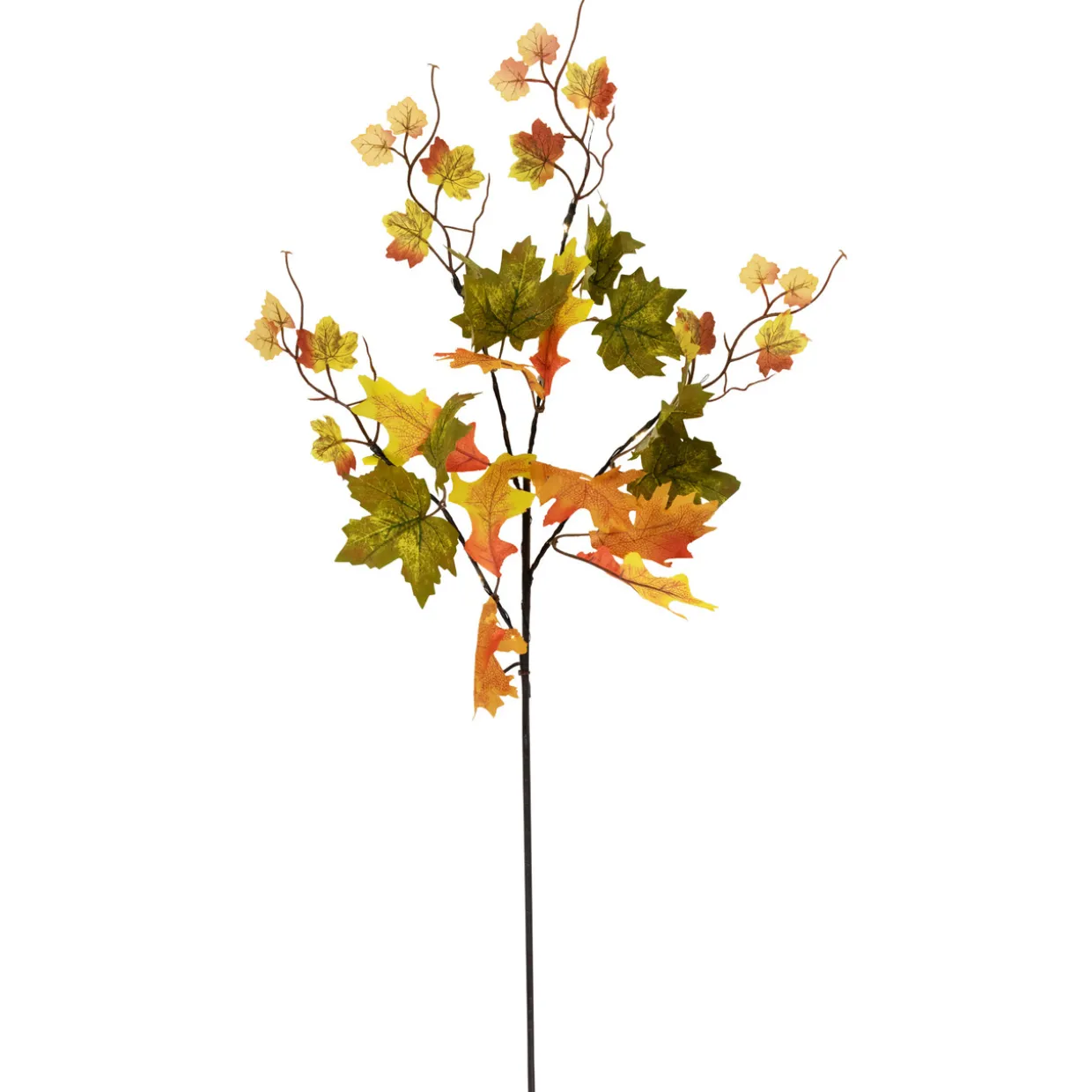 Lighted Maple Leaves Fall Harvest Spray - 30" - Warm White